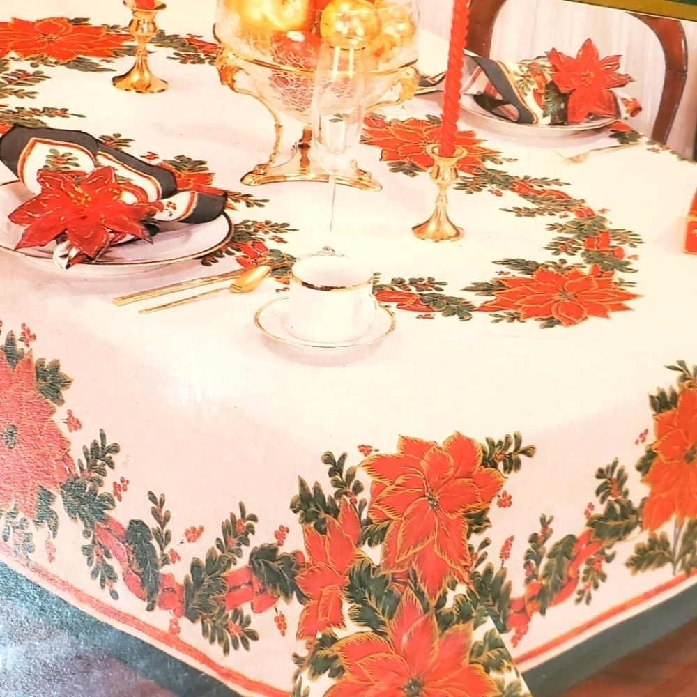 poinsettia table cloth